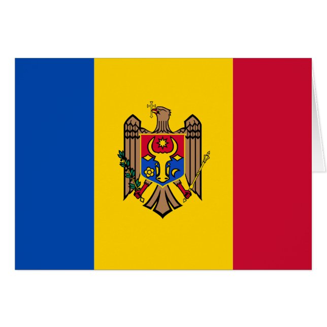 Moldavien flagga OBS kort (Framsidan Horizontal)