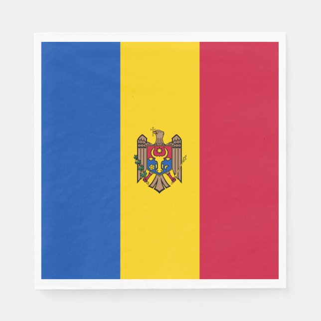 Moldavien Flagga Pappersservett (Framsidan)
