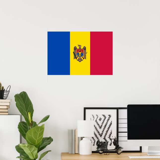 Moldavien flagga poster (Hemmakontoret)
