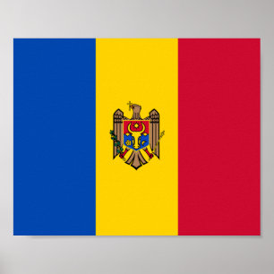 Moldavien Flagga Poster