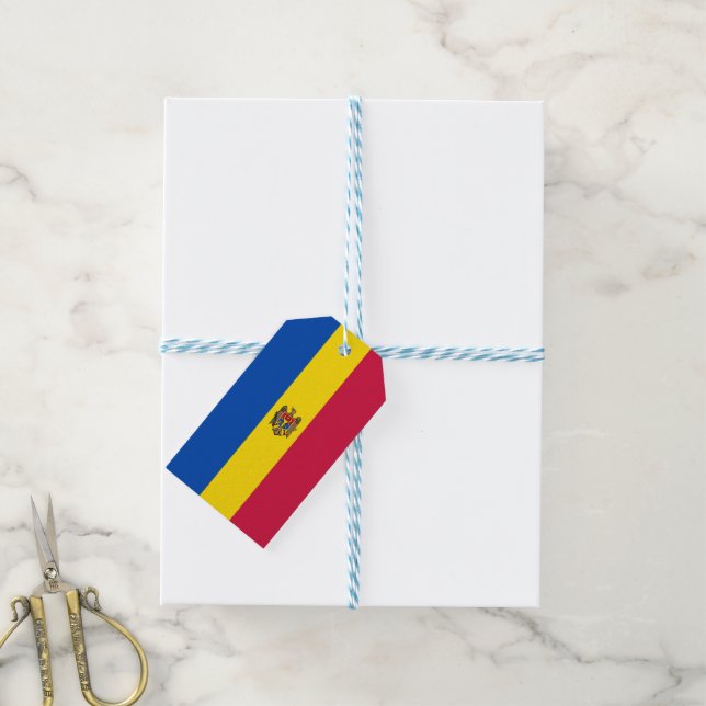 Moldavien flagga presentetikett (Med Snöre)
