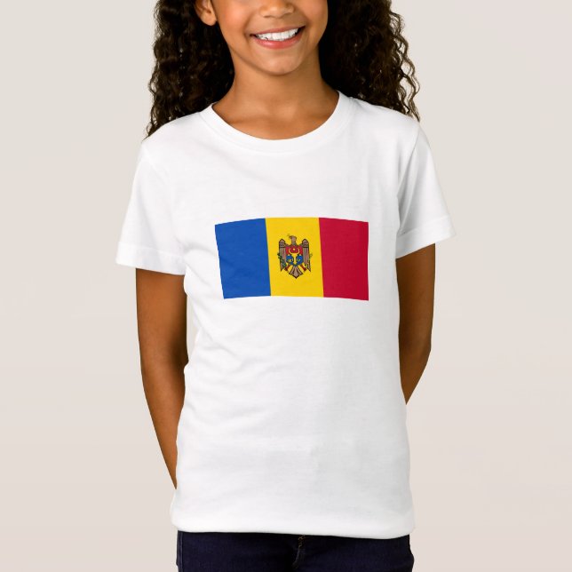Moldavien Flagga T Shirt (Framsida)