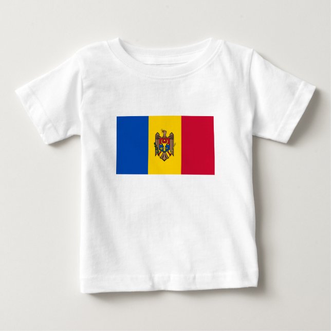 Moldavien Flagga T Shirt (Framsida)