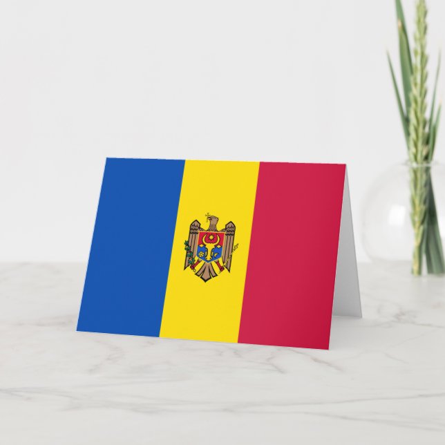 Moldavien flagga tack kort (Framsida)