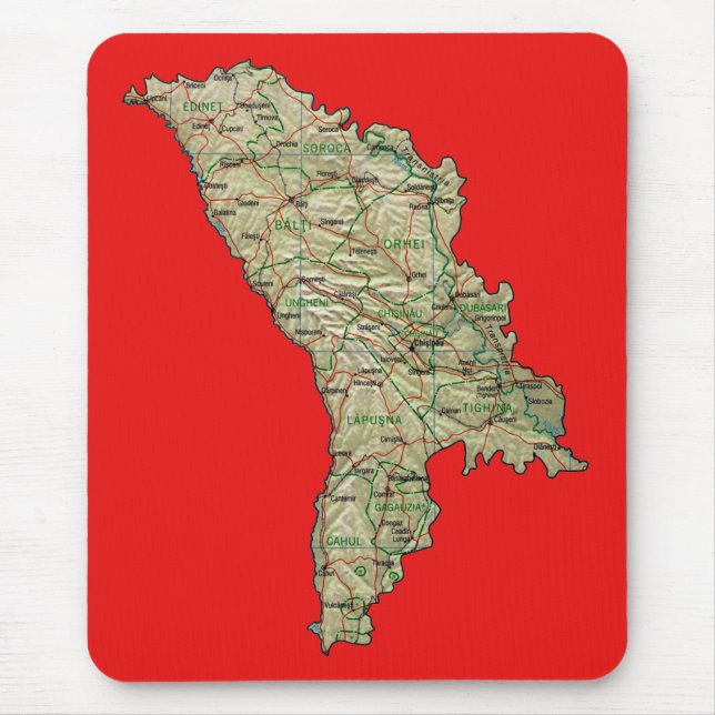 Moldavien karta Mousepad Musmatta (Framsidan)