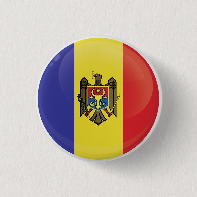 Moldavien Round Icon Flagga Knapp (Framsida)