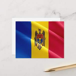 Moldavien - Wave Flagga - Vykort
