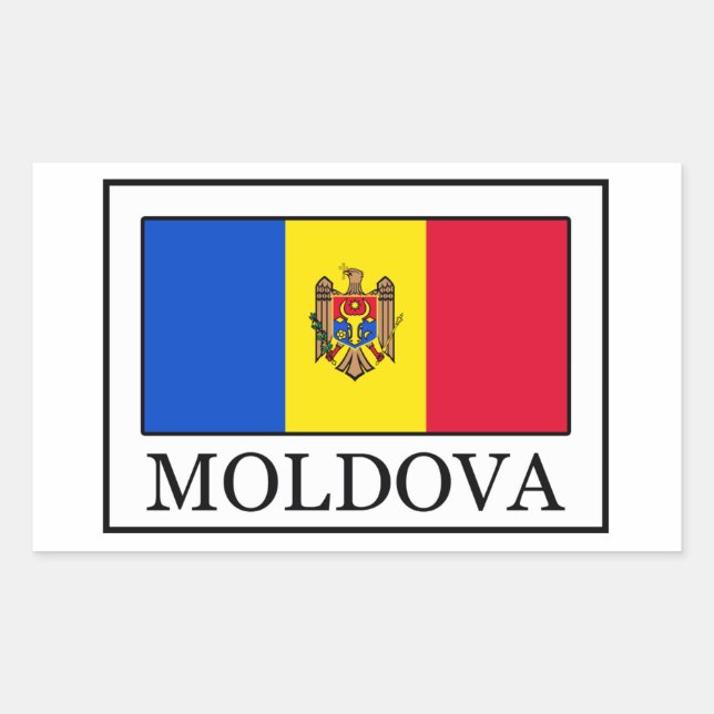 Moldaviens dekal rektangulärt klistermärke (Framsida)