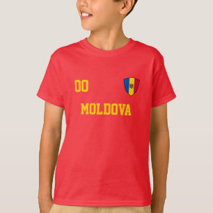Moldaviens eget namn och nummer i fotboll Kids Jer T Shirt