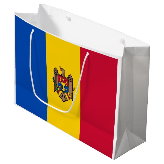 Moldaviens flagga (Framsidan Vinklad)