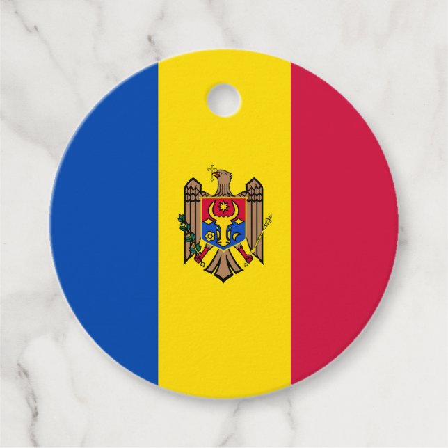 Moldaviens flagga gåvor etiketter (Framsida)