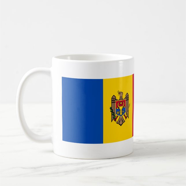 Moldaviens flagga kaffemugg (Vänster)