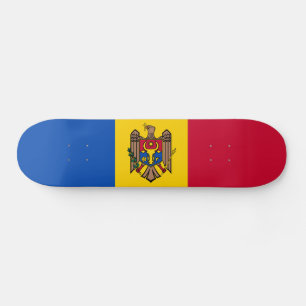 Moldaviens flagga mini skateboard bräda 18,5 cm