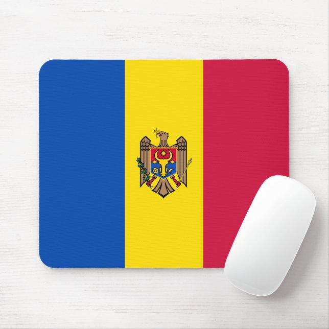 Moldaviens flagga musmatta (Med mus)