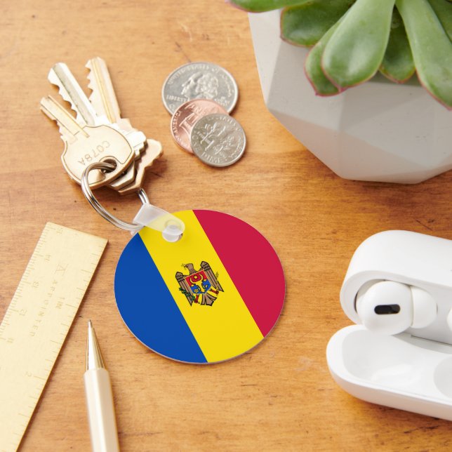 Moldaviens flagga nyckelring (Skrivbord)
