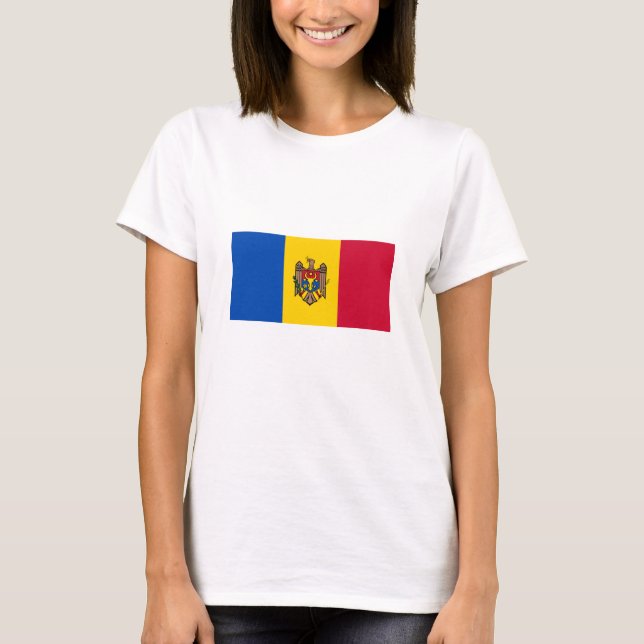 Moldaviens flagga t shirt (Framsida)