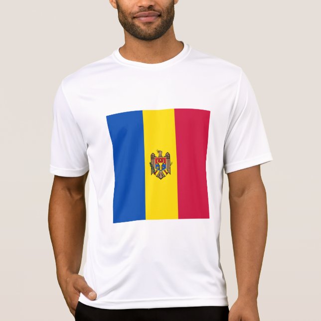 Moldaviens flagga t shirt (Framsida)