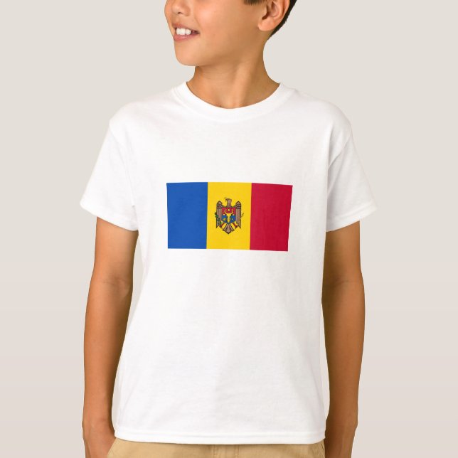 Moldaviens flagga t shirt (Framsida)