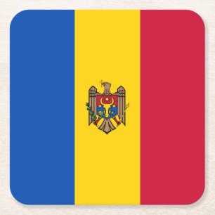 Moldaviens flagga underlägg papper kvadrat