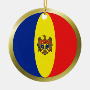 Moldaviens flaggutsmyckning julgransprydnad keramik