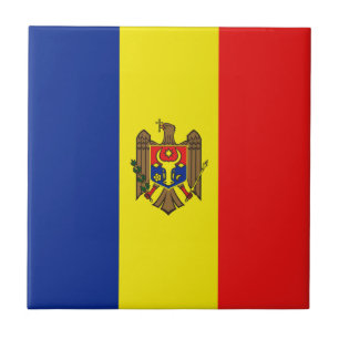 Moldaviens keramiska plattor i Flagga Kakelplatta