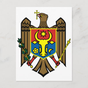 Moldaviens Officiell Jackar Arm Heraldry Symbol Vykort