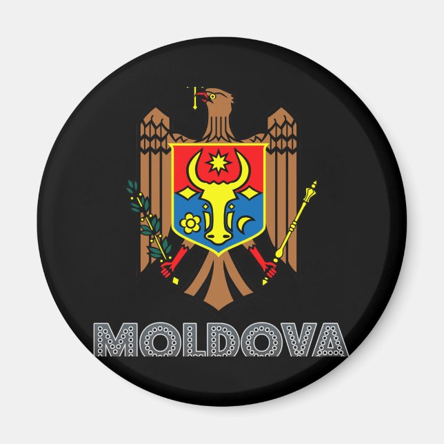 Moldaviska Emblem Magnet (Framsidan)