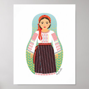 Moldaviska Matryoshka Poster