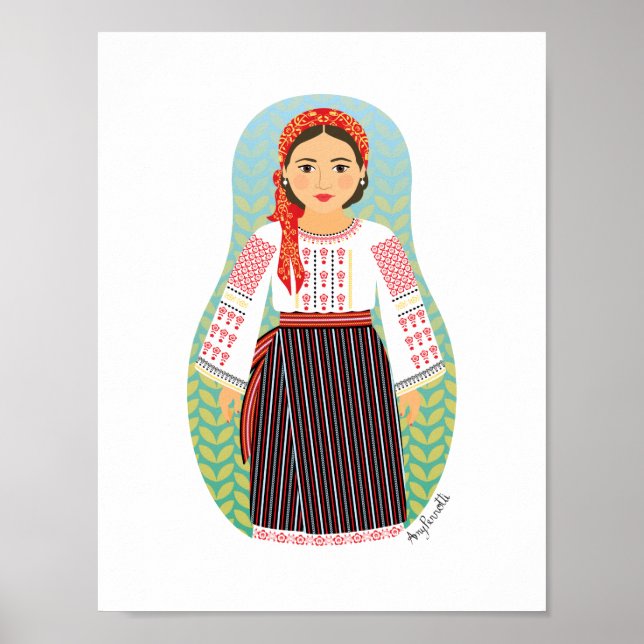 Moldaviska Matryoshka Poster (Framsidan)