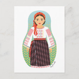 Moldaviskt Matryoshka Postcard Vykort