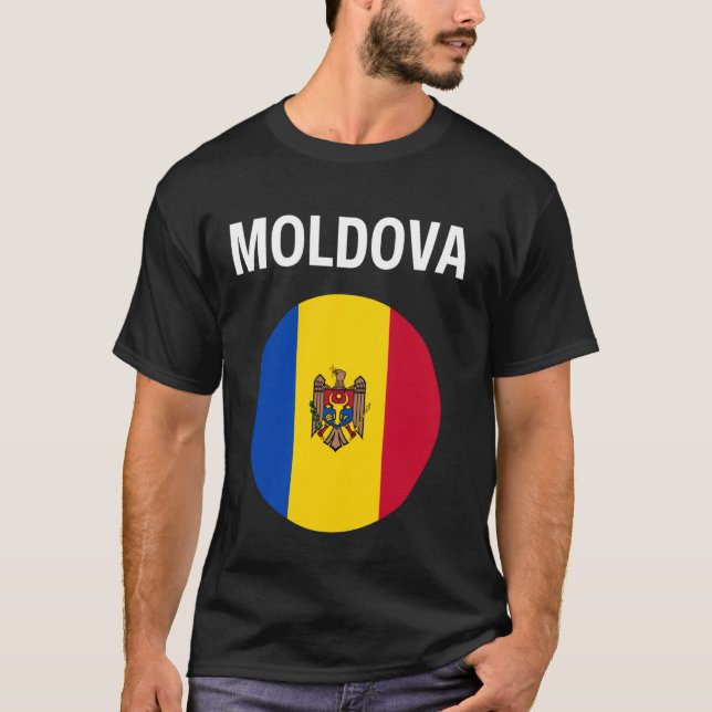 Moldova Flagga Modern T Shirt (Framsida)