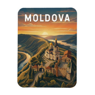 Moldova Illustration Resa Konst Vintage Magnet