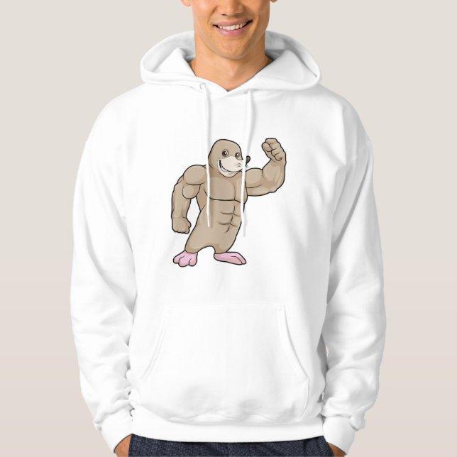 Mole as Bodybuilding der with big Muscles Hoodie (Framsida)