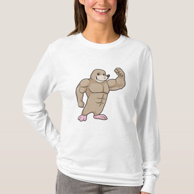 Mole as Bodybuilding der with big Muscles T Shirt (Framsida)