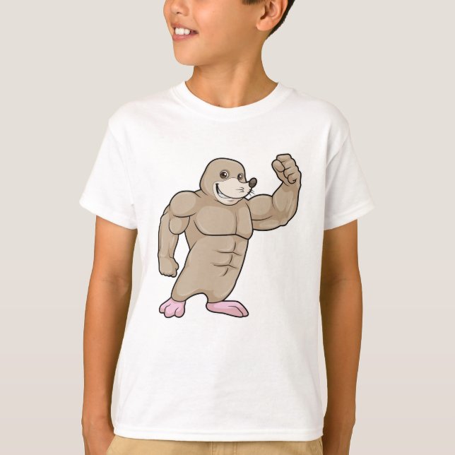 Mole as Bodybuilding der with big Muscles T Shirt (Framsida)