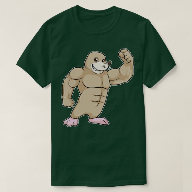 Mole as Bodybuilding der with big Muscles T Shirt (Design framsida)
