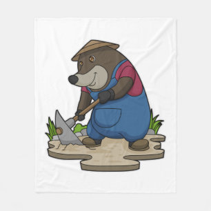 Mole as Farmer Fleecefilt