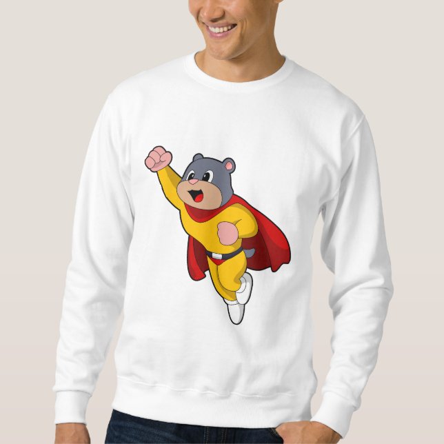 Mole as Hero Lång Ärmad Tröja (Framsida)