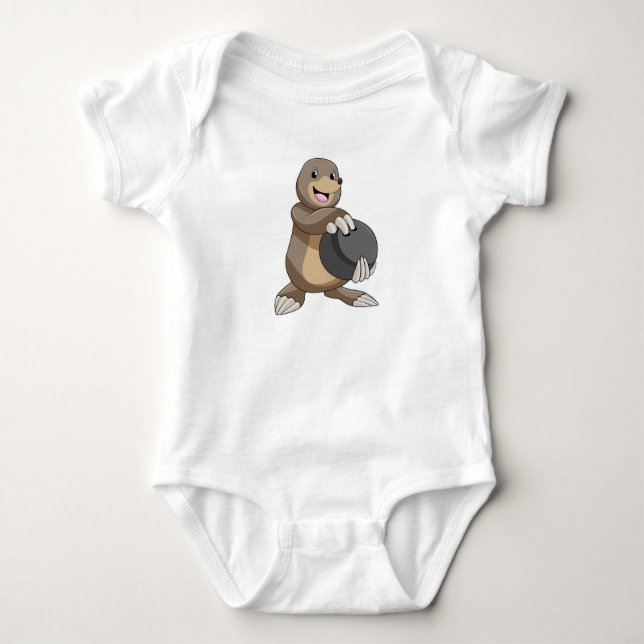 Mole at Bowling med Bowling ball T Shirt (Framsida)