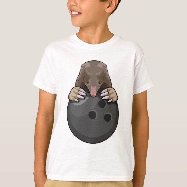 Mole at Bowling med Bowling ball T Shirt (Framsida)