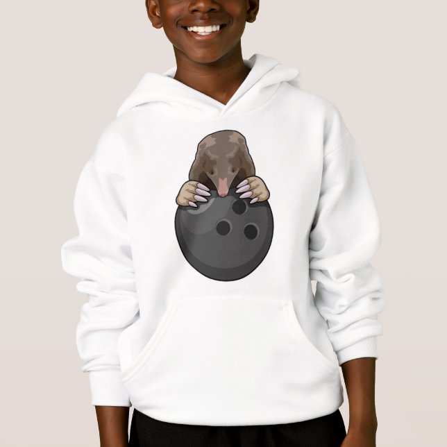 Mole at Bowling med Bowling ball T Shirt (Framsida)