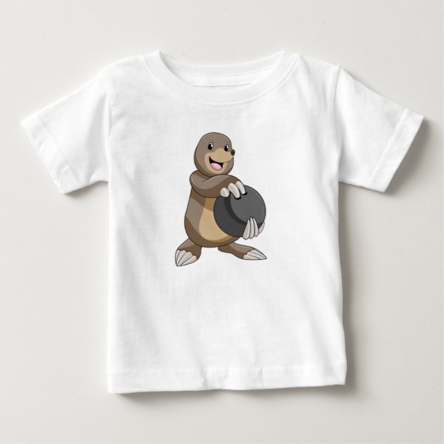Mole at Bowling med Bowling ball T Shirt (Framsida)