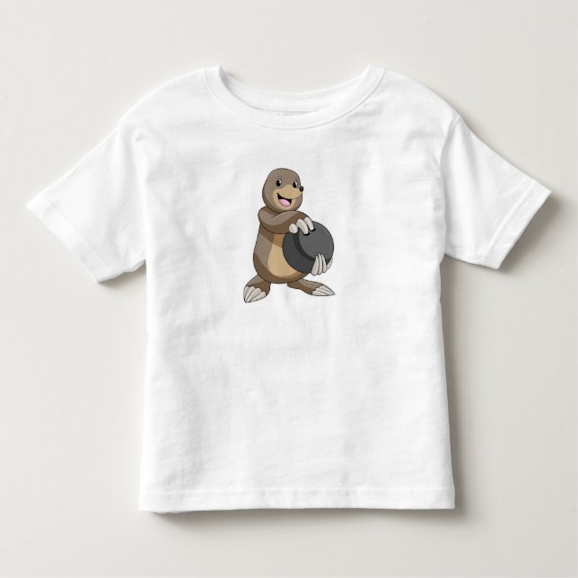 Mole at Bowling med Bowling ball T Shirt (Framsida)