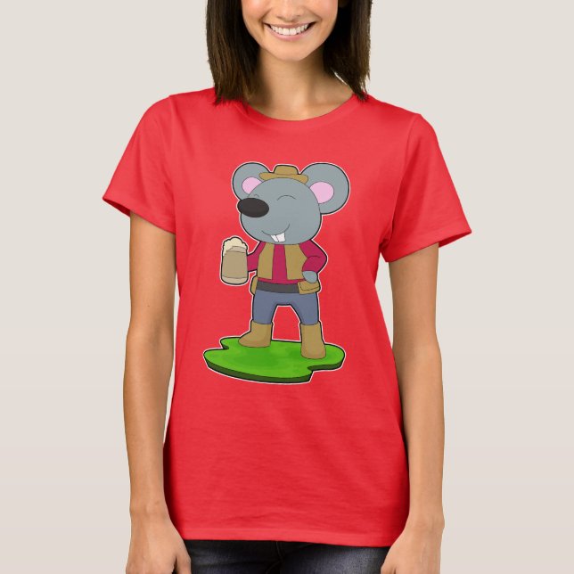 Mole Beer mug Beer T Shirt (Framsida)