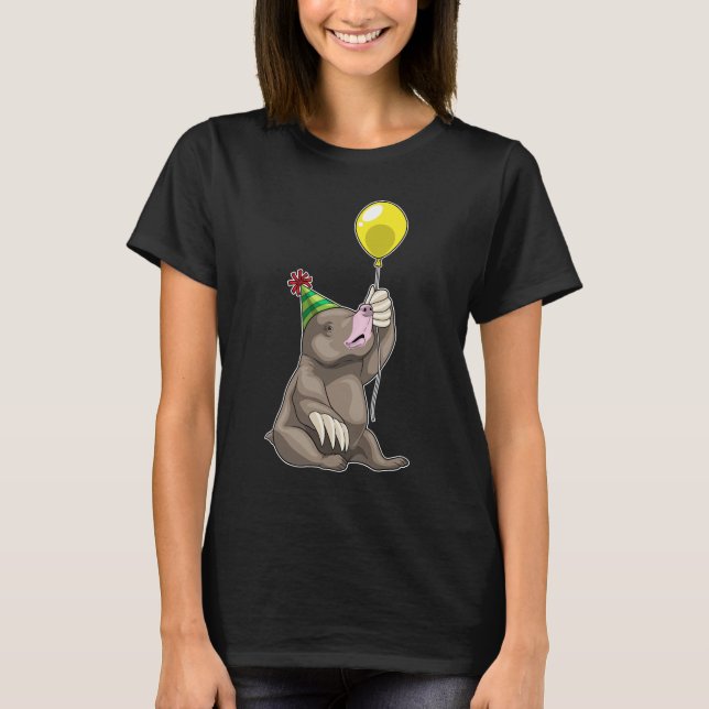 Mole Birthday Balloon T Shirt (Framsida)