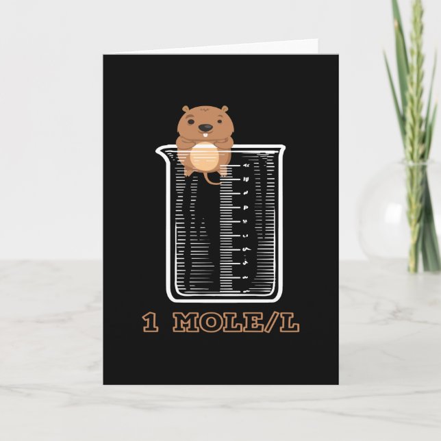 Mole Chemistry Cute Science Kort (Framsida)