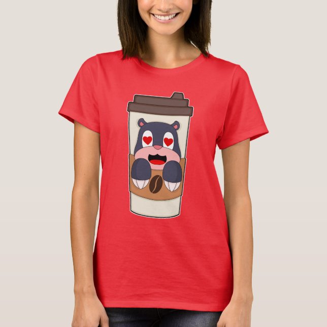 Mole Coffee to go T Shirt (Framsida)