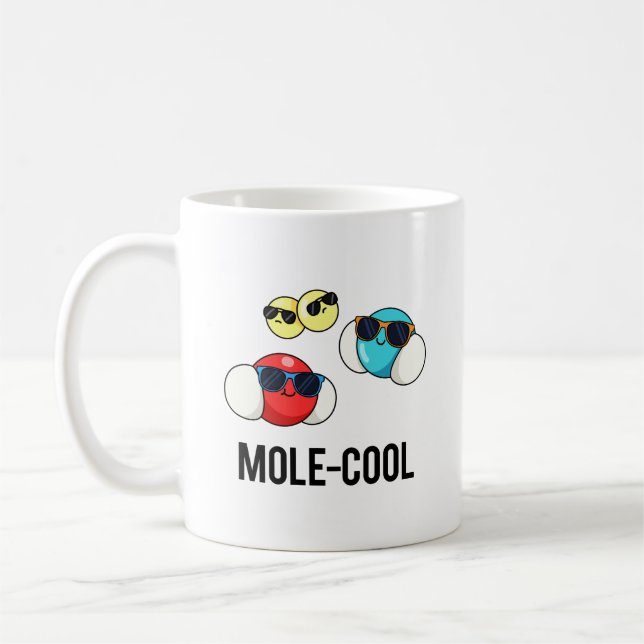 Mole-Coola Funny Molecule Pun Kaffemugg (Vänster)