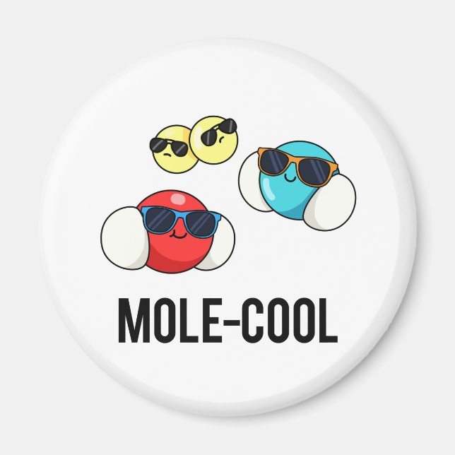 Mole-Coola Funny Molecule Pun Magnet (Framsidan)
