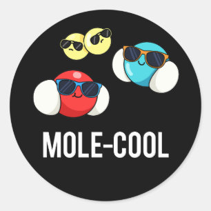 Mole-Coola Funny Molecule Pun Mörk BG Runt Klistermärke
